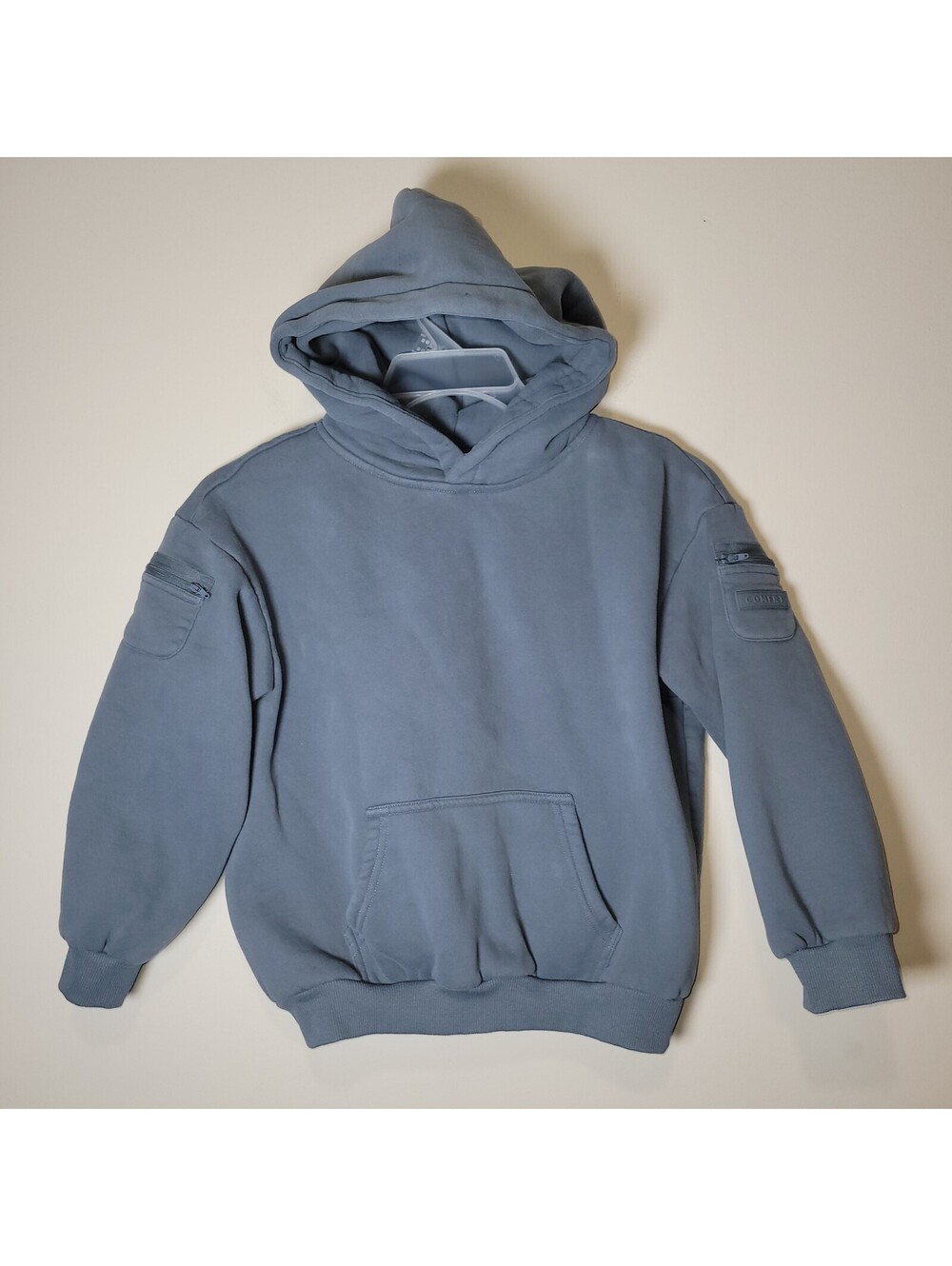 Comfrt Men's Medium Pullover Hoodie Blue Gray Cotton Blend Kangaroo Pocket sz M